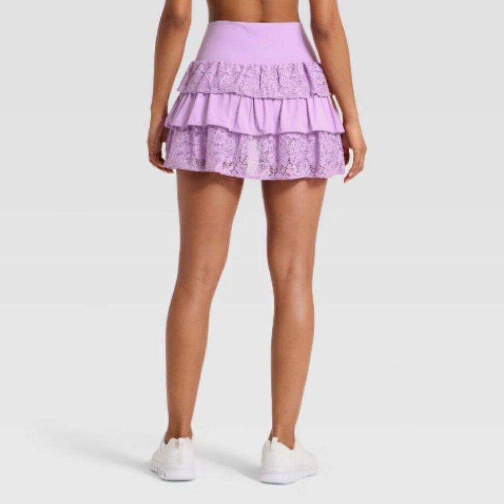 Women's Layered Ruffle Skort JoyLab - Purple Medium - Picture 2 of 3
